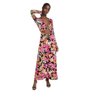 NWT AFRM Loraine Hardware SZ L cutout waist sexy Dress retails $138  floral #280
